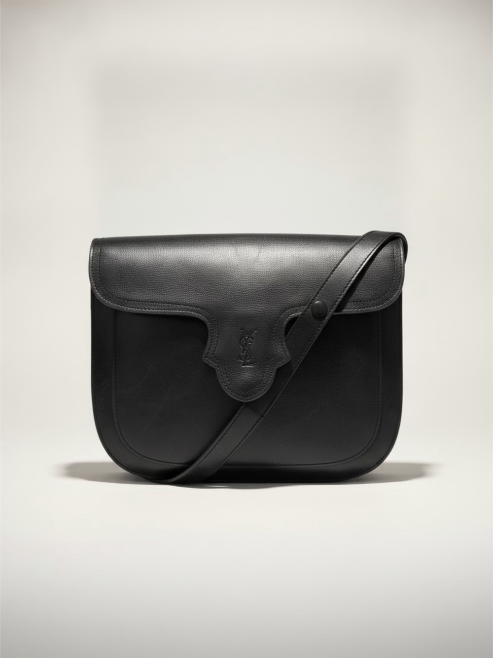 🖤 VINTAGE YSL SAINT LAURENT • BLACK LEATHER CROSSBODY🖤